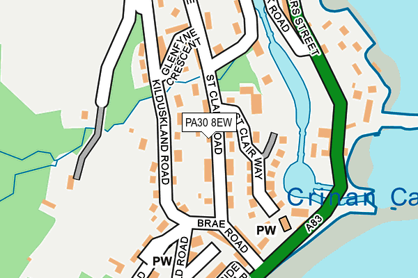 PA30 8EW map - OS OpenMap – Local (Ordnance Survey)