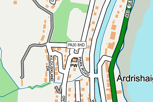 PA30 8HD map - OS OpenMap – Local (Ordnance Survey)