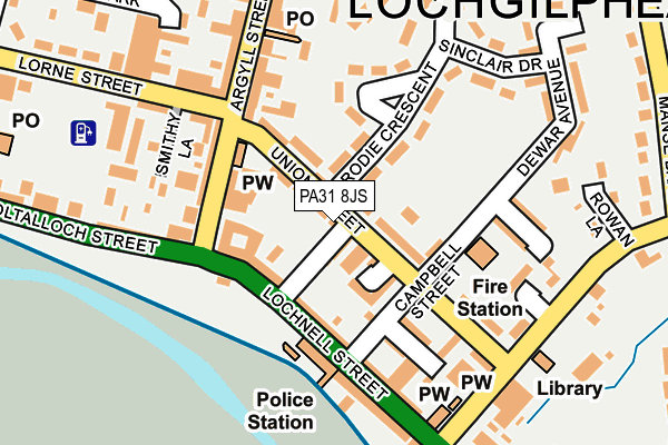 PA31 8JS map - OS OpenMap – Local (Ordnance Survey)