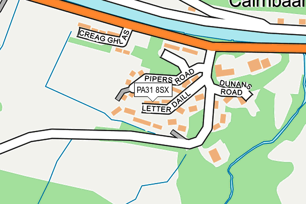 PA31 8SX map - OS OpenMap – Local (Ordnance Survey)