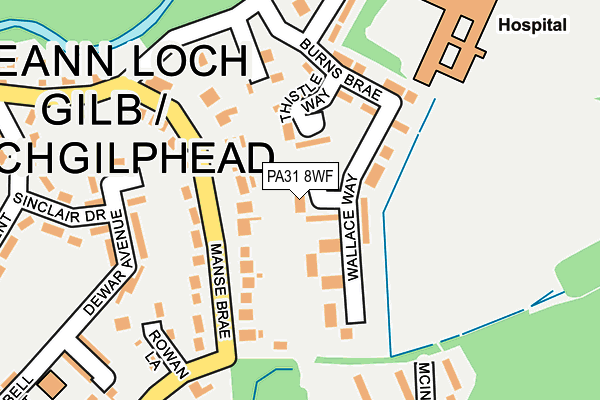 PA31 8WF map - OS OpenMap – Local (Ordnance Survey)