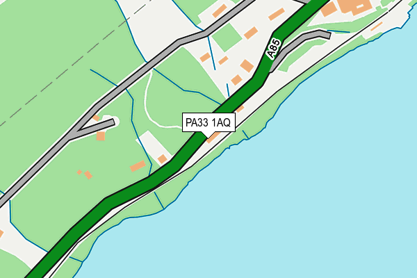 PA33 1AQ map - OS OpenMap – Local (Ordnance Survey)