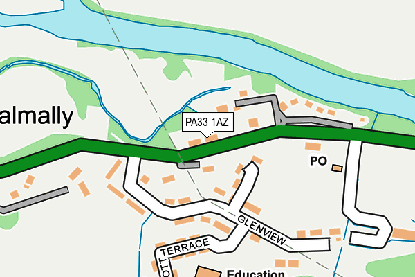 PA33 1AZ map - OS OpenMap – Local (Ordnance Survey)