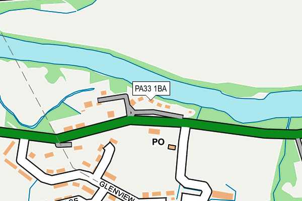 PA33 1BA map - OS OpenMap – Local (Ordnance Survey)