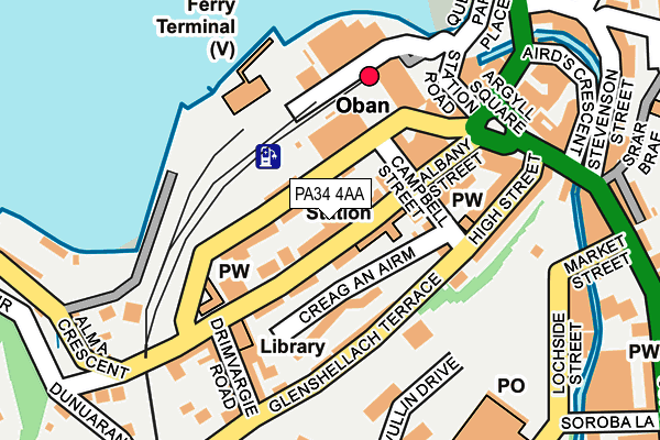 PA34 4AA map - OS OpenMap – Local (Ordnance Survey)