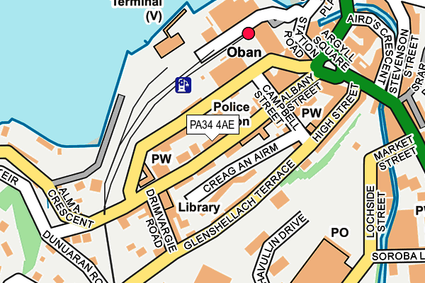 PA34 4AE map - OS OpenMap – Local (Ordnance Survey)