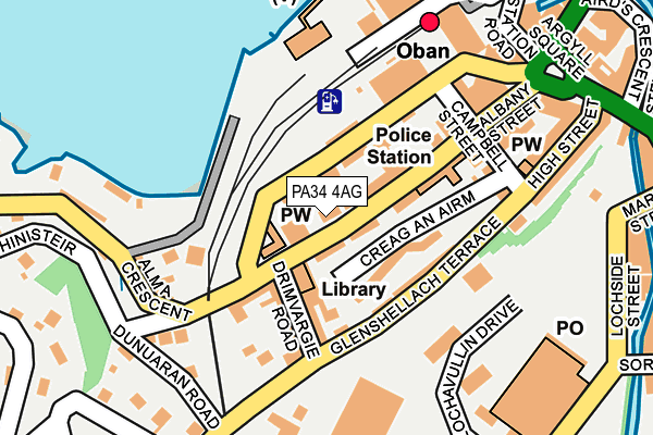 PA34 4AG map - OS OpenMap – Local (Ordnance Survey)