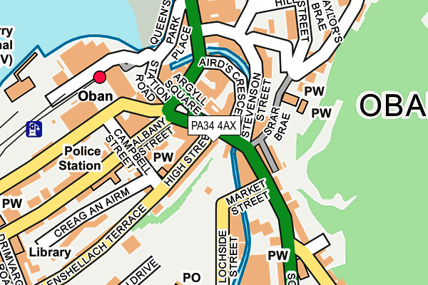 PA34 4AX map - OS OpenMap – Local (Ordnance Survey)