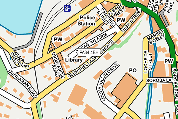PA34 4BH map - OS OpenMap – Local (Ordnance Survey)