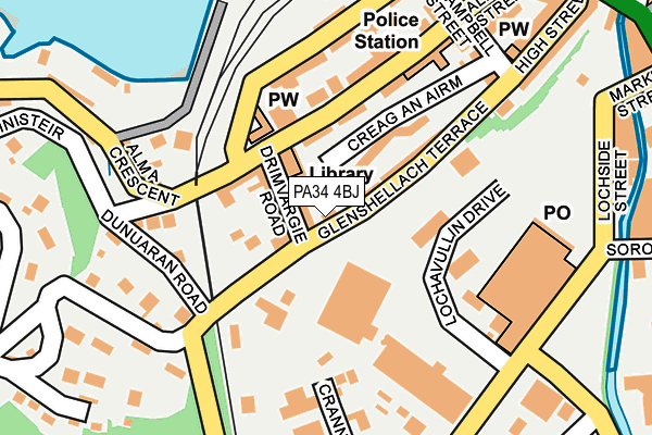 PA34 4BJ map - OS OpenMap – Local (Ordnance Survey)