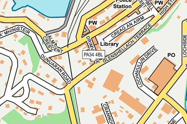 PA34 4BL map - OS OpenMap – Local (Ordnance Survey)