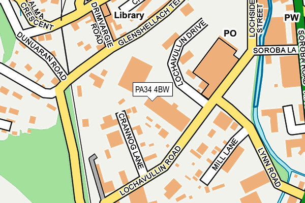 PA34 4BW map - OS OpenMap – Local (Ordnance Survey)