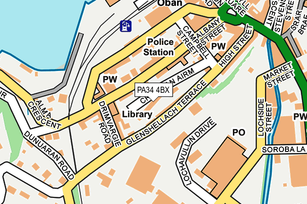 PA34 4BX map - OS OpenMap – Local (Ordnance Survey)