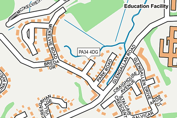 PA34 4DG map - OS OpenMap – Local (Ordnance Survey)