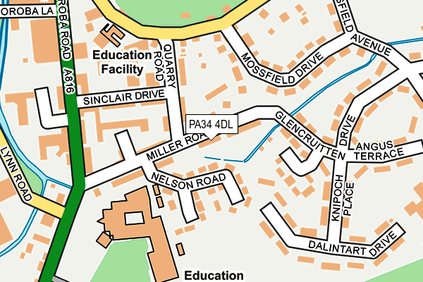 PA34 4DL map - OS OpenMap – Local (Ordnance Survey)
