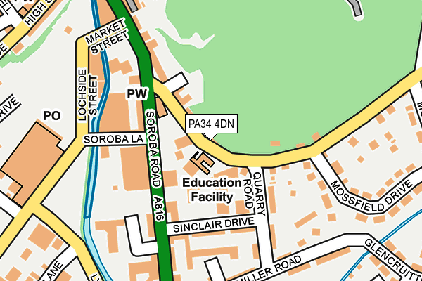 PA34 4DN map - OS OpenMap – Local (Ordnance Survey)