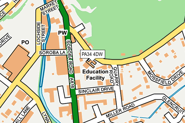 PA34 4DW map - OS OpenMap – Local (Ordnance Survey)