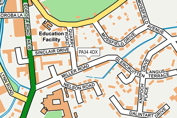 PA34 4DX map - OS OpenMap – Local (Ordnance Survey)
