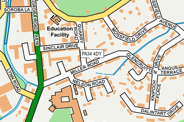 PA34 4DY map - OS OpenMap – Local (Ordnance Survey)
