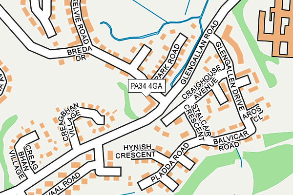 PA34 4GA map - OS OpenMap – Local (Ordnance Survey)