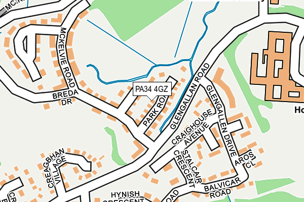 PA34 4GZ map - OS OpenMap – Local (Ordnance Survey)