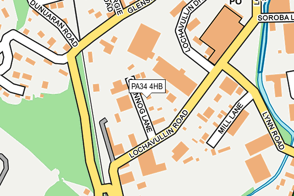 PA34 4HB map - OS OpenMap – Local (Ordnance Survey)