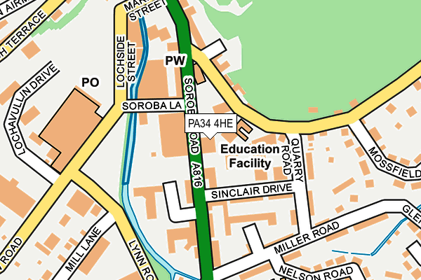 PA34 4HE map - OS OpenMap – Local (Ordnance Survey)