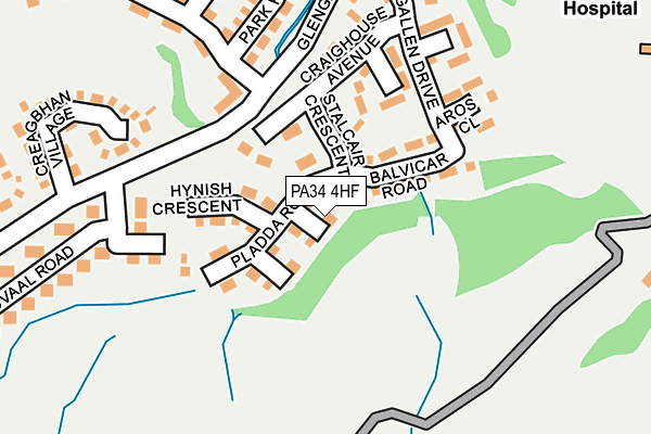 PA34 4HF map - OS OpenMap – Local (Ordnance Survey)