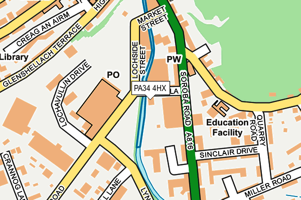 PA34 4HX map - OS OpenMap – Local (Ordnance Survey)