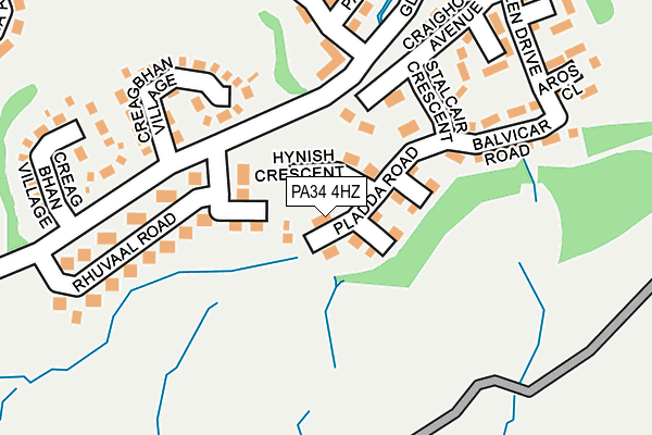 PA34 4HZ map - OS OpenMap – Local (Ordnance Survey)