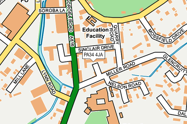 PA34 4JA map - OS OpenMap – Local (Ordnance Survey)