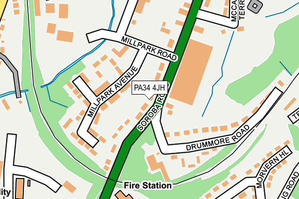 PA34 4JH map - OS OpenMap – Local (Ordnance Survey)