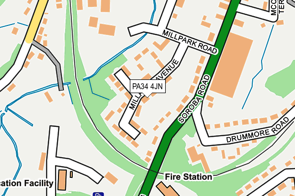 PA34 4JN map - OS OpenMap – Local (Ordnance Survey)
