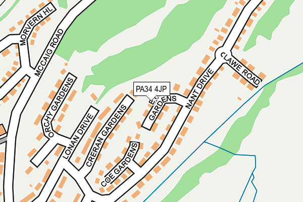 PA34 4JP map - OS OpenMap – Local (Ordnance Survey)