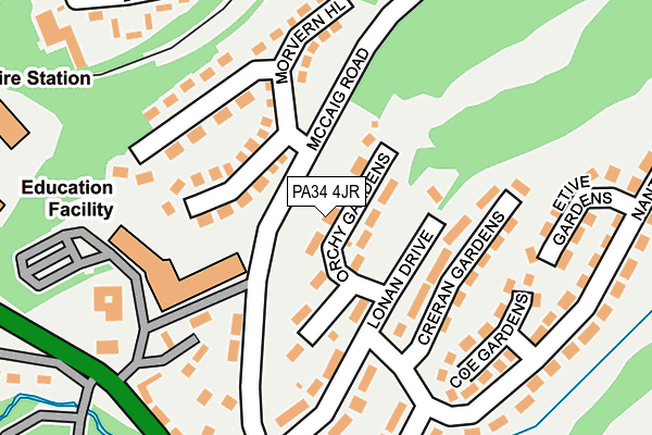 PA34 4JR map - OS OpenMap – Local (Ordnance Survey)
