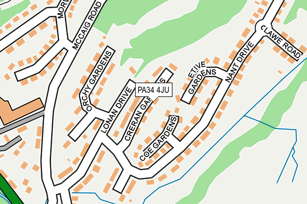 PA34 4JU map - OS OpenMap – Local (Ordnance Survey)
