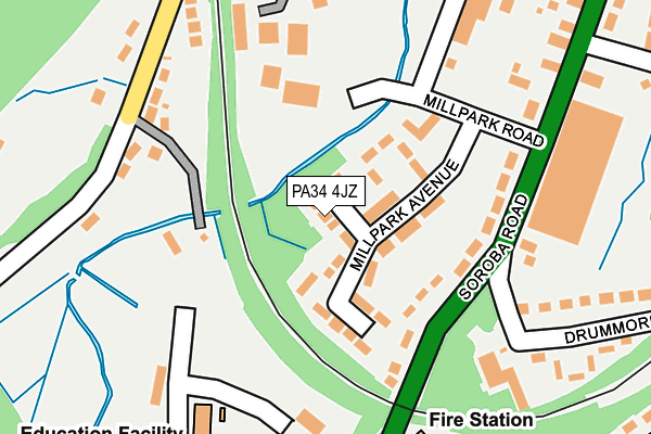 PA34 4JZ map - OS OpenMap – Local (Ordnance Survey)