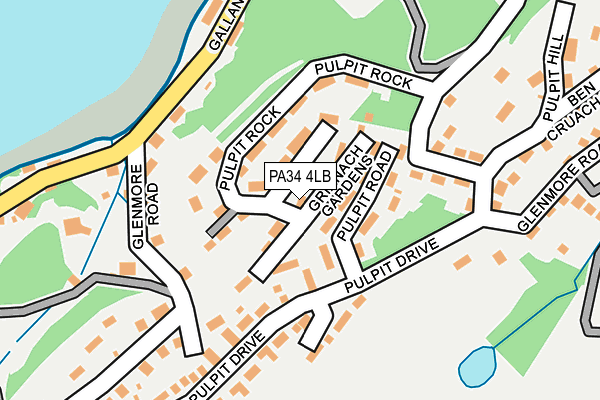 PA34 4LB map - OS OpenMap – Local (Ordnance Survey)