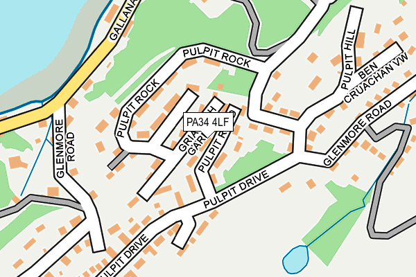 PA34 4LF map - OS OpenMap – Local (Ordnance Survey)