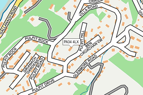 PA34 4LX map - OS OpenMap – Local (Ordnance Survey)