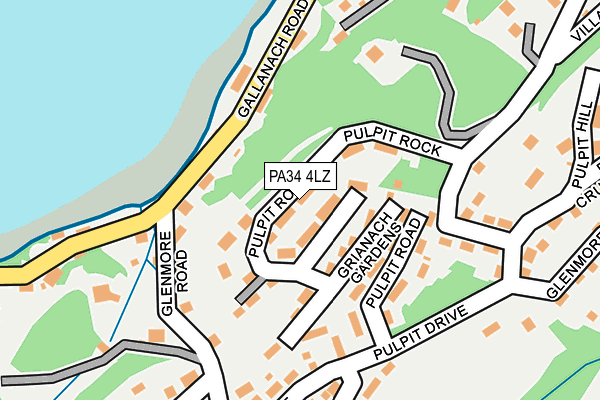PA34 4LZ map - OS OpenMap – Local (Ordnance Survey)
