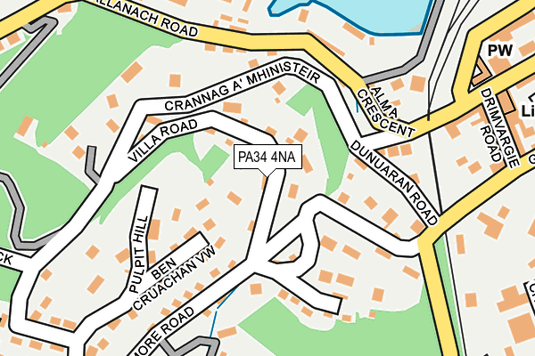 PA34 4NA map - OS OpenMap – Local (Ordnance Survey)