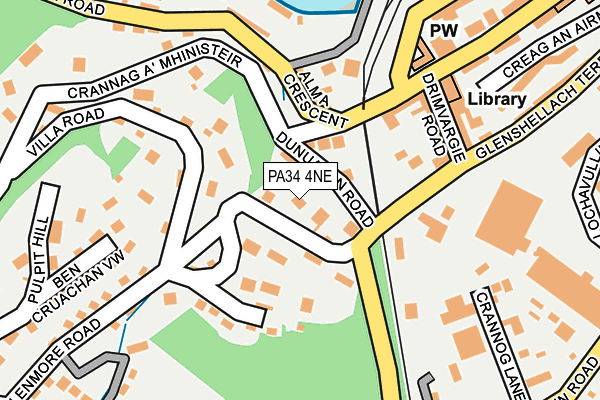 PA34 4NE map - OS OpenMap – Local (Ordnance Survey)