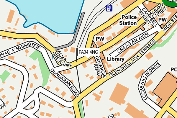 PA34 4NG map - OS OpenMap – Local (Ordnance Survey)