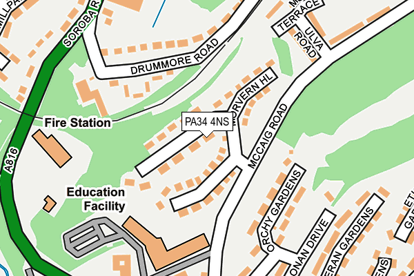 PA34 4NS map - OS OpenMap – Local (Ordnance Survey)