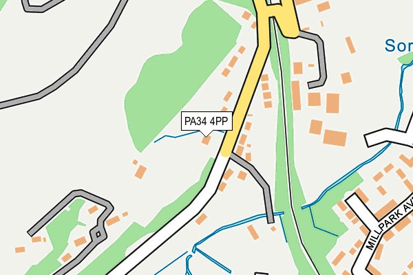PA34 4PP map - OS OpenMap – Local (Ordnance Survey)