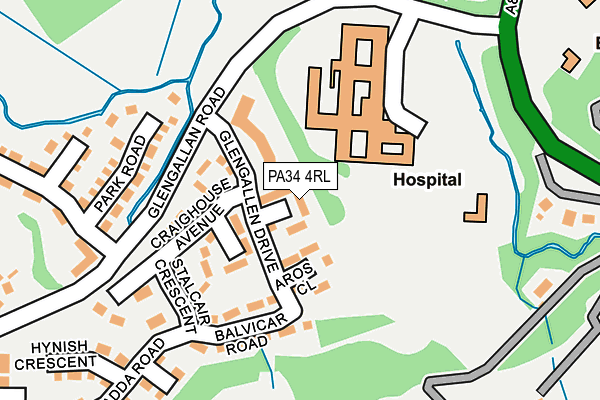 PA34 4RL map - OS OpenMap – Local (Ordnance Survey)