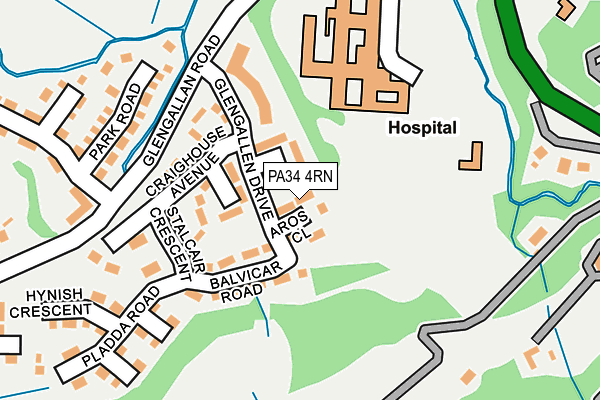 PA34 4RN map - OS OpenMap – Local (Ordnance Survey)