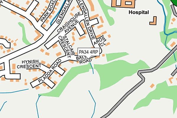 PA34 4RP map - OS OpenMap – Local (Ordnance Survey)