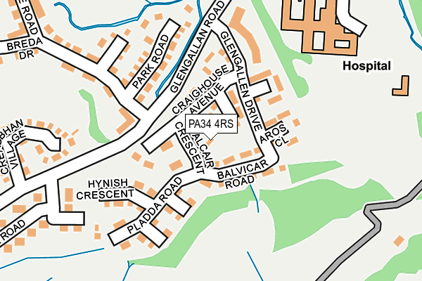 PA34 4RS map - OS OpenMap – Local (Ordnance Survey)